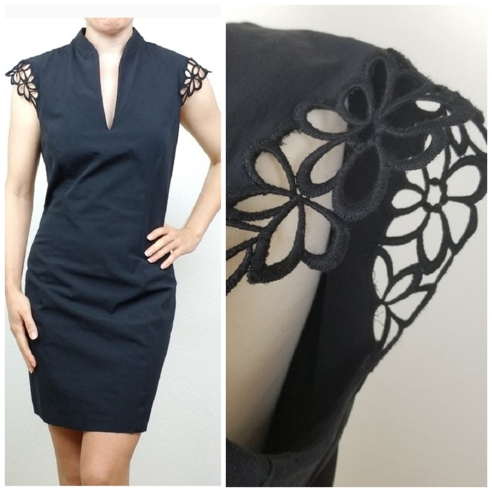 Designer Capucine Puerari Black Cap Sleeve Dress